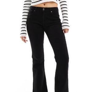 Bershka High Waisted Flared Jeans - Black - Size 2